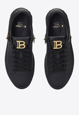 Balmain B-Court B-Buzz Sneakers in Embossed Calfskin Black EN1VI738LCGD_BLACK