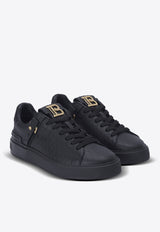 Balmain B-Court B-Buzz Sneakers in Embossed Calfskin Black EN1VI738LCGD_BLACK