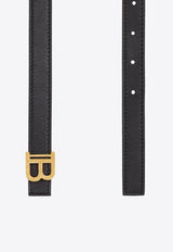 Balmain Thin Calfskin B-Belt Black EN1WJ000LVTL_BLACK