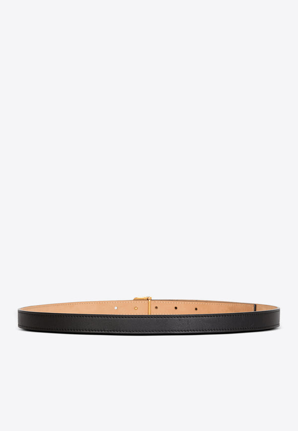 Balmain Thin Calfskin B-Belt Black EN1WJ000LVTL_BLACK