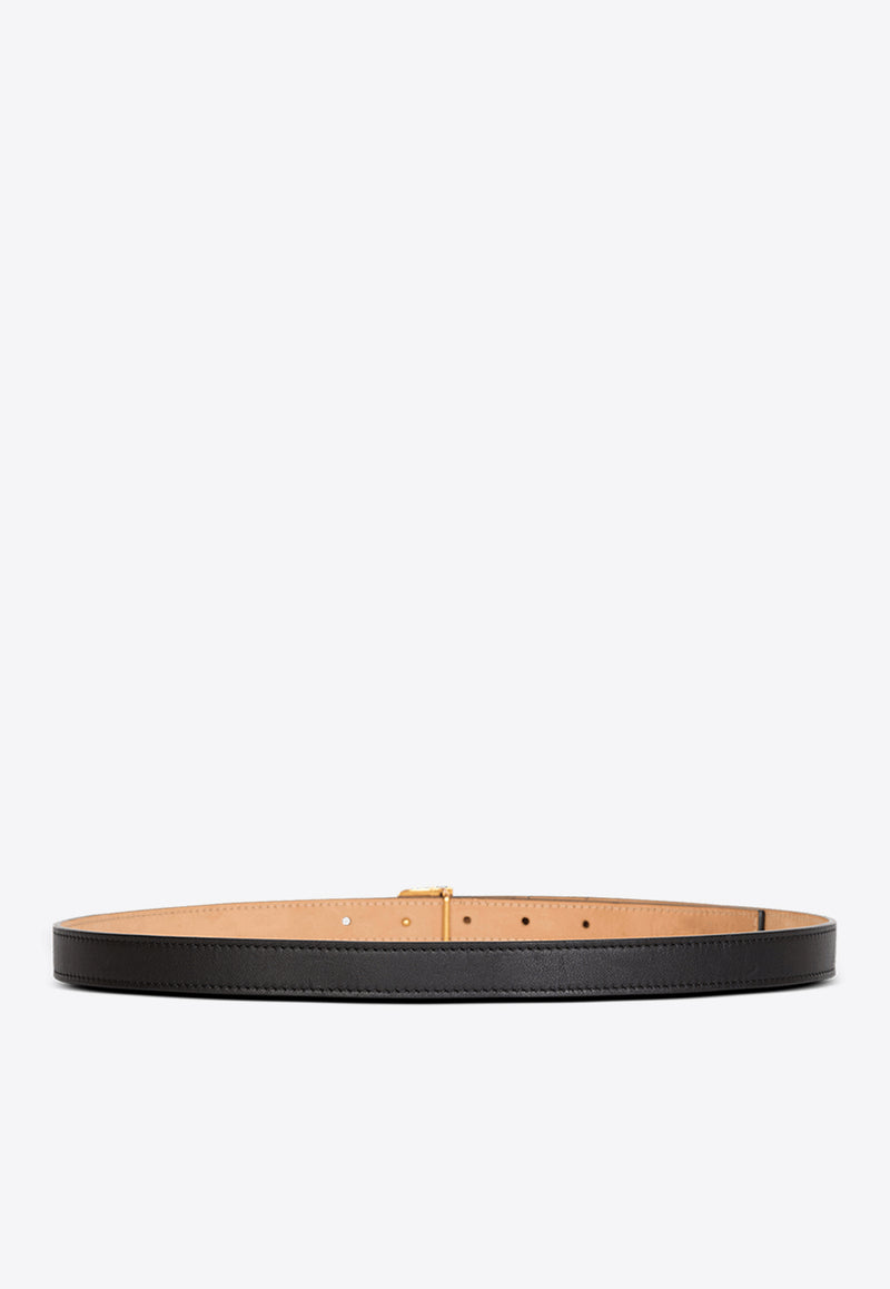 Balmain Thin Calfskin B-Belt Black EN1WJ000LVTL_BLACK