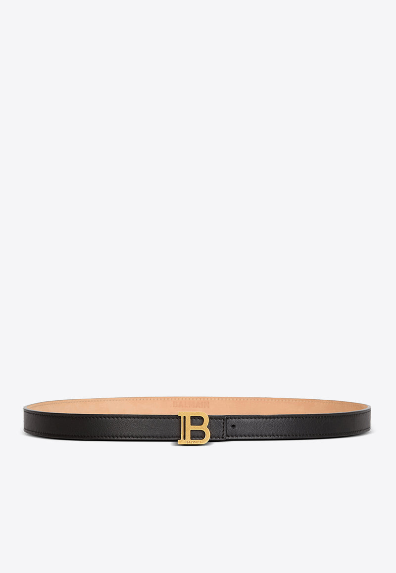 Balmain Thin Calfskin B-Belt Black EN1WJ000LVTL_BLACK