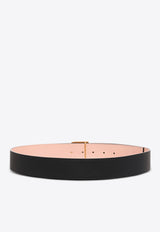 Balmain Wide Calfskin Pin B-Belt Black EN1WJ002LVTL_BLACK