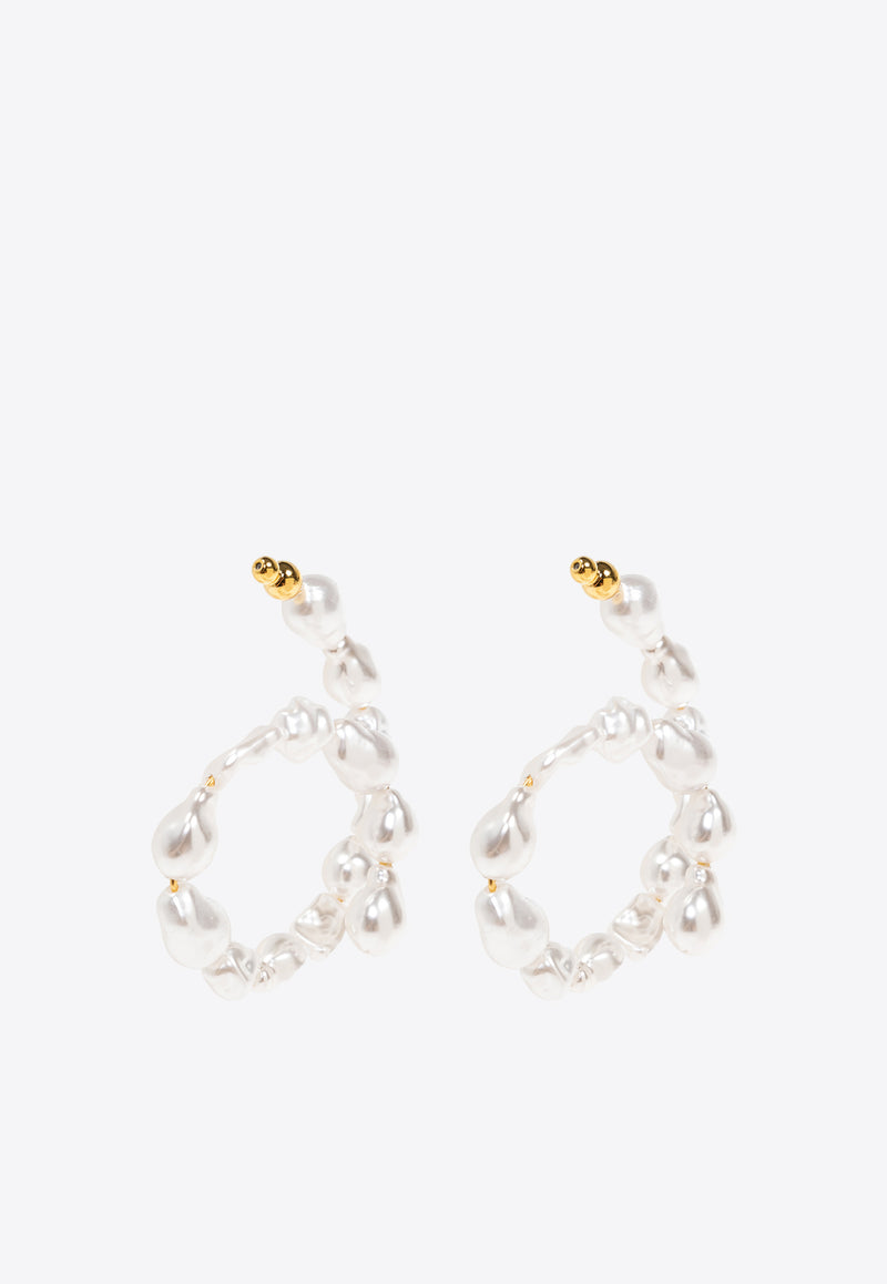 Cult Gaia Kiara Curved Earrings White ER1951BD2466_PEARL