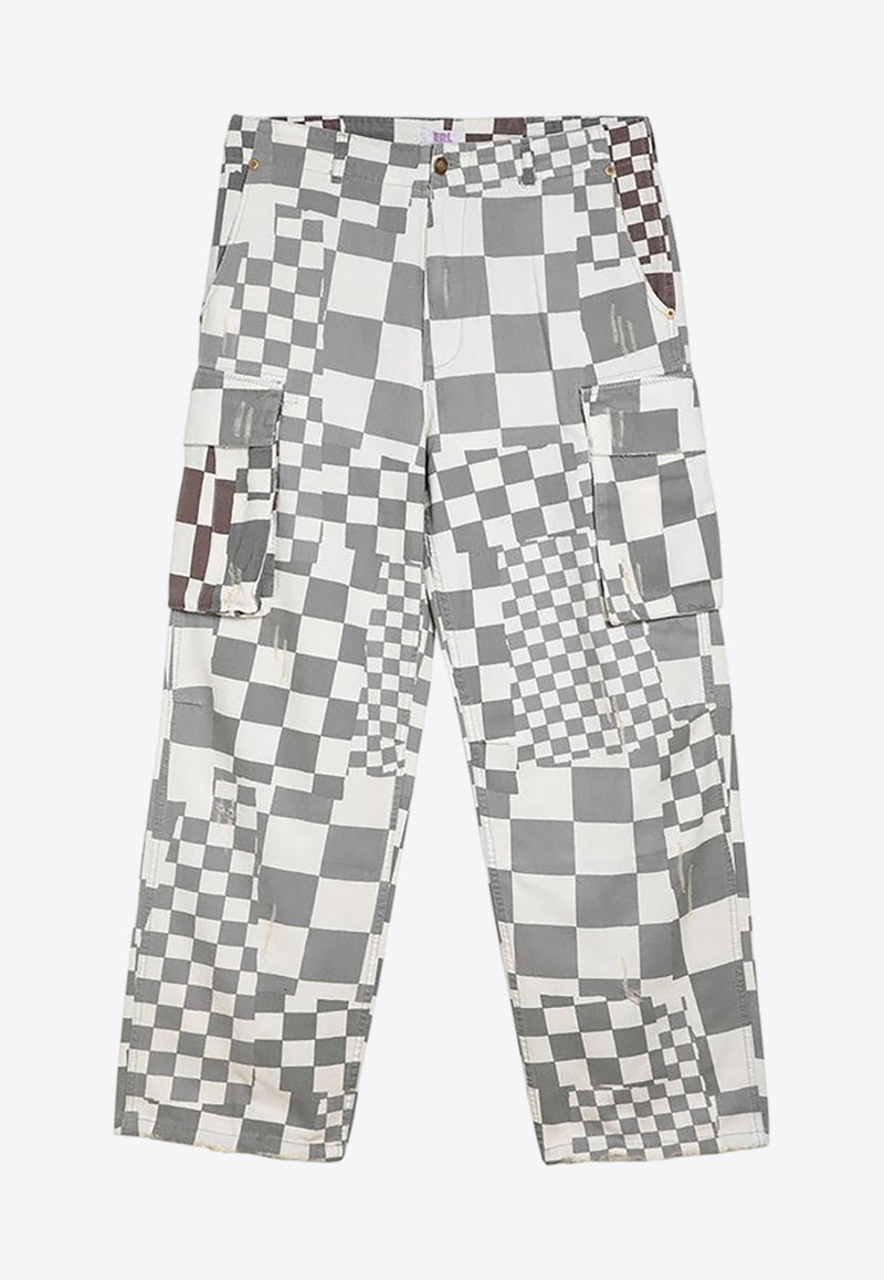 ERL Checkered Cargo Pants Gray ERL08P005CO/O_ERL-CH