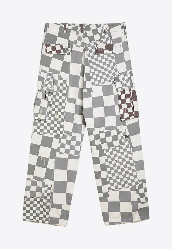 ERL Checkered Cargo Pants Gray ERL08P005CO/O_ERL-CH