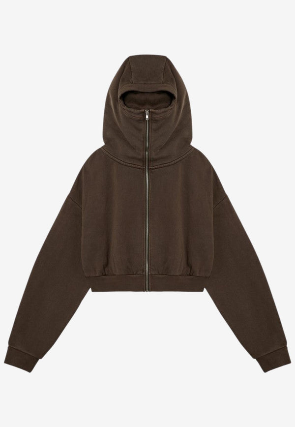 Entire Studios Zip-Up Hooded Sweatshirt Brown ES2156CO/P_ENTST-BT