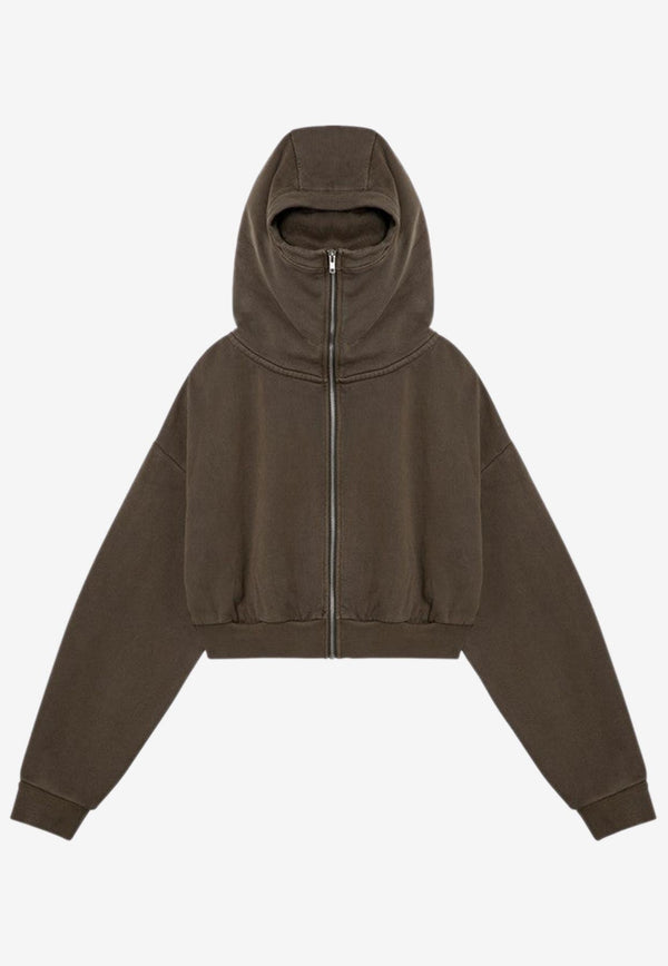 Entire Studios Zip-Up Hooded Sweatshirt Green ES2156CO/P_ENTST-MI