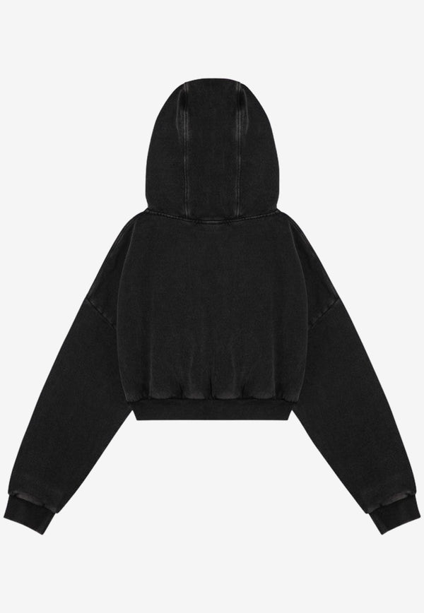 Entire Studios Zip-Up Cropped Hoodie Black ES2156CO/P_ENTST-WB