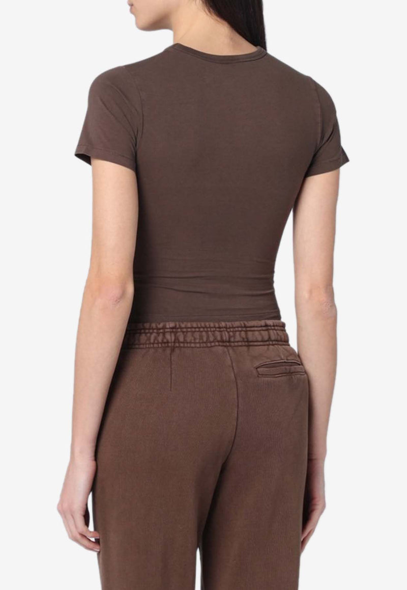 Entire Studios Cropped Crewneck T-shirt Brown ES2251CO/Q_ENTST-BT