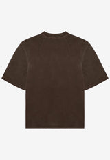 Entire Studios Washed Crewneck T-shirt Brown ES2252CO/P_ENTST-BT