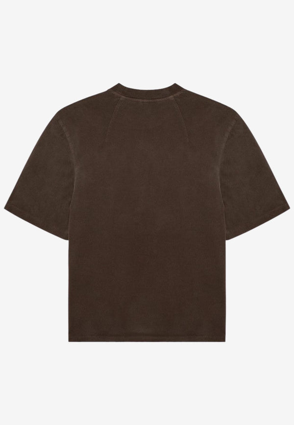 Entire Studios Washed Crewneck T-shirt Brown ES2252CO/P_ENTST-BT