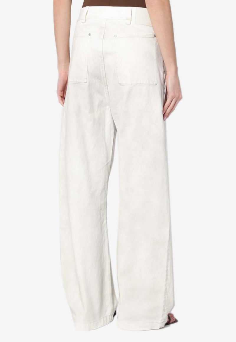 Entire Studios Logo Patch Wide-Leg Jeans White ES2431CO/Q_ENTST-BO