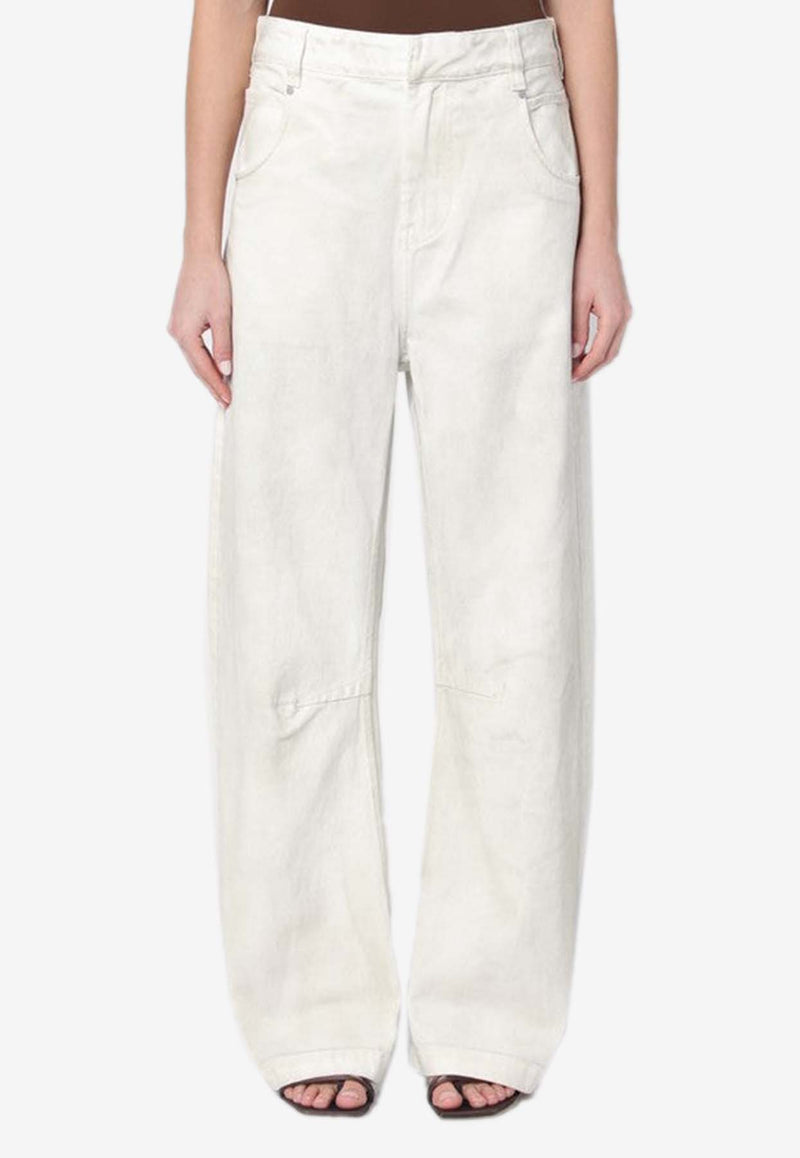 Entire Studios Logo Patch Wide-Leg Jeans White ES2431CO/Q_ENTST-BO