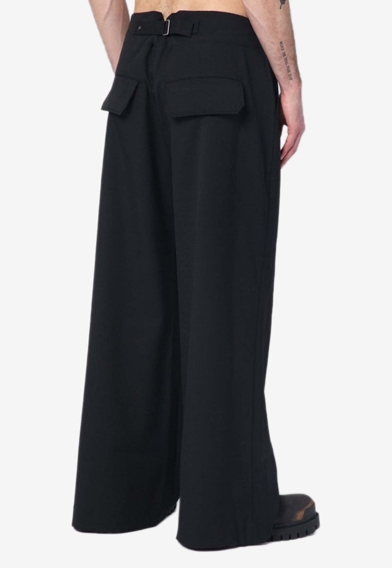 Entire Studios Wool-Blend Wide-Leg Pants Black ES2546WO/Q_ENTST-BW