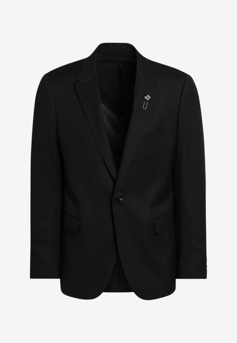 Lardini Single-Breasted Buttoned Blazer Black ES5819E77ESE64308/Q_LARDI-999