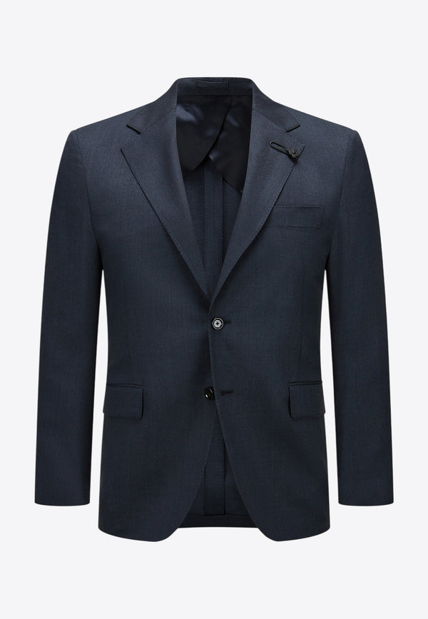 Lardini Single-Breasted Wool-Blend Suit Blue ES787AE_NAVY