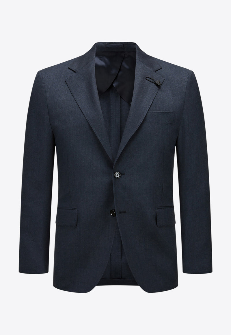 Lardini Single-Breasted Wool-Blend Suit Blue ES787AE_NAVY
