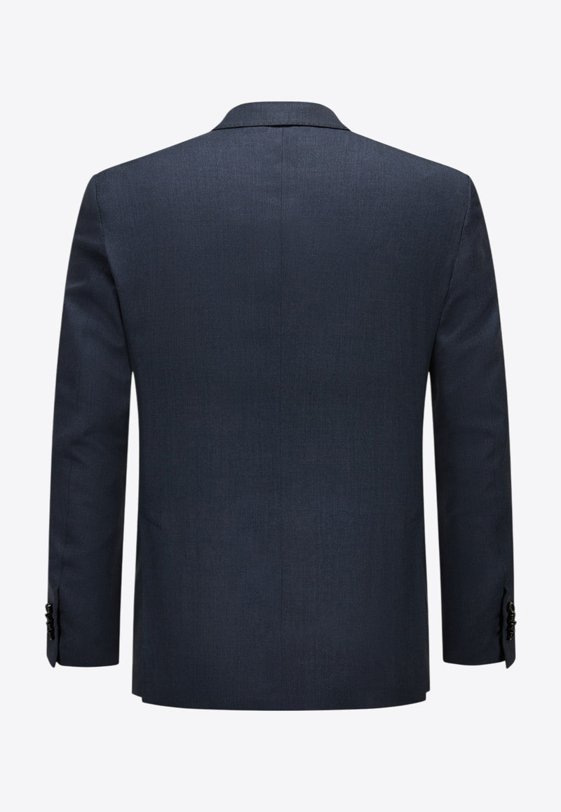 Lardini Single-Breasted Wool-Blend Suit Blue ES787AE_NAVY