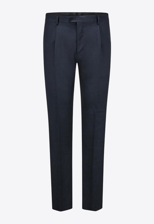 Lardini Single-Breasted Wool-Blend Suit Blue ES787AE_NAVY