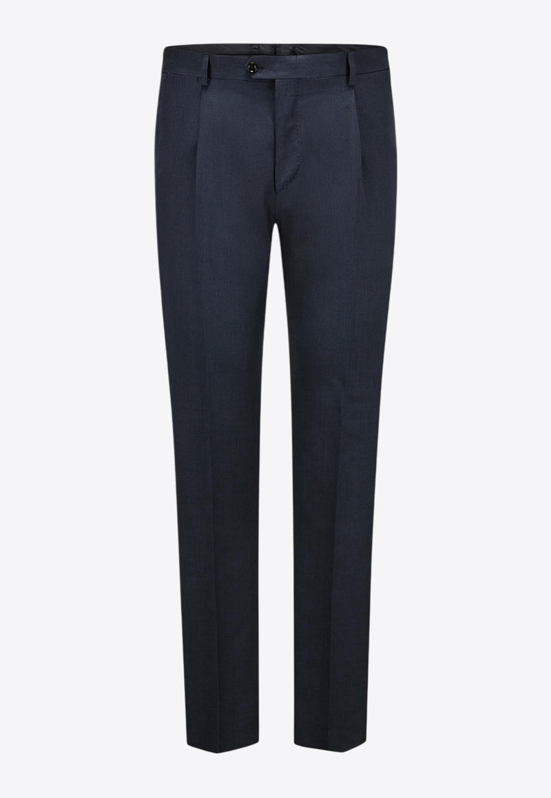 Lardini Single-Breasted Wool-Blend Suit Blue ES787AE_NAVY