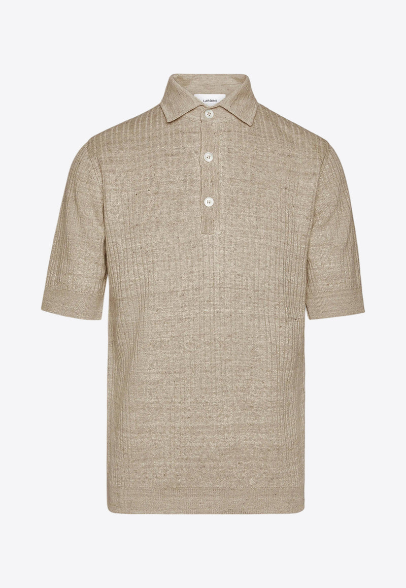 Lardini Linen-Blend Polo T-shirt Beige ESLPMC90_BEIGE