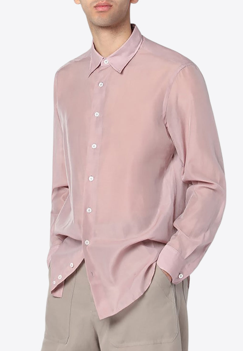 Lardini Logo Embroidered Buttoned Shirt Pink ESVIRGILESC1937/Q_LARDI-610