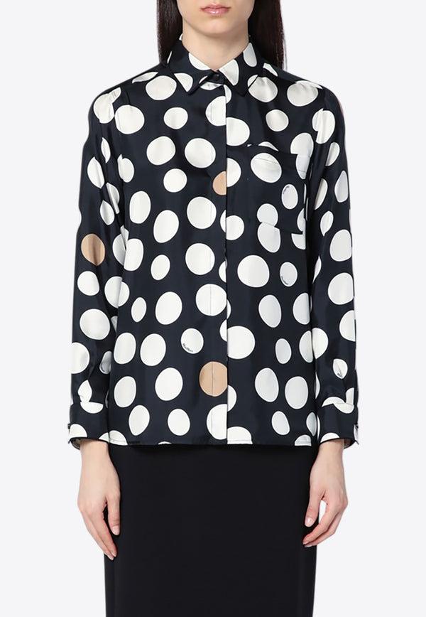 Max Mara Etna Polka Dot Silk Shirt Black ETNACO/P_MAXM-001