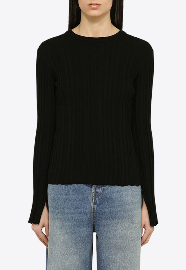 Loulou Studio Silk-Blend Ribbed Sweater EVIESI/O_LOULO-BLK