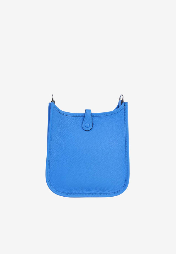 Mini Evelyne 16 Amazone in Bleu Hydra Taurillon Clemence with Palladium Hardware