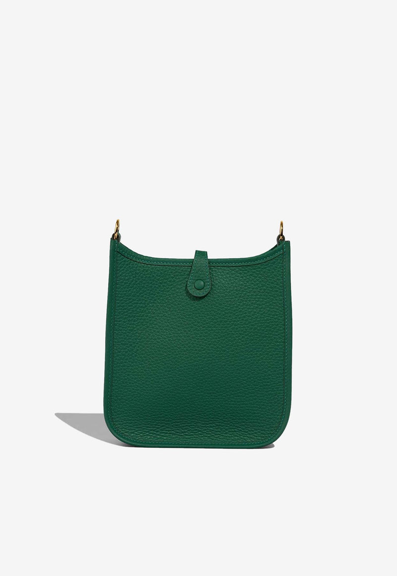 Mini Evelyne 16 in Vert Moyen Taurillon Clemence with Gold Hardware
