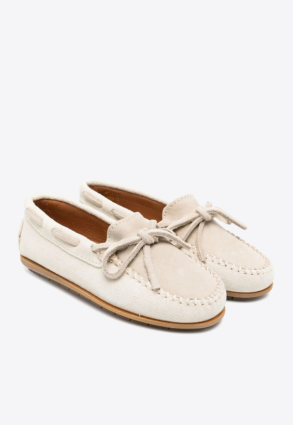 Eleventy Kids Boys Colorblocked Suede Loafers Beige EW0P26-Z2623_BEIGE MULT