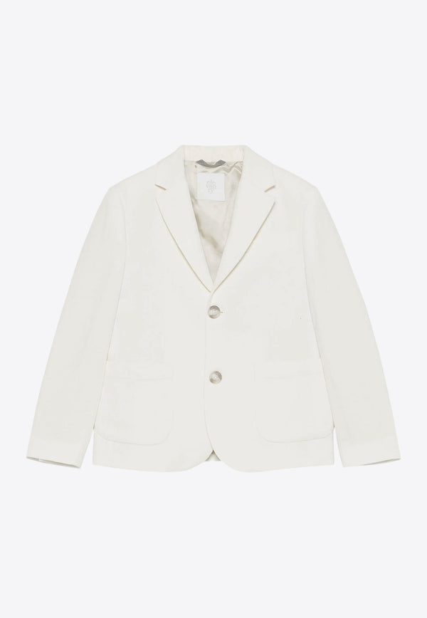Eleventy Kids Girls Single-Breasted Blazer Ivory EW2Q54-G0181_IVORY