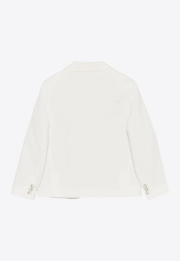 Eleventy Kids Girls Single-Breasted Blazer Ivory EW2Q54-G0181_IVORY