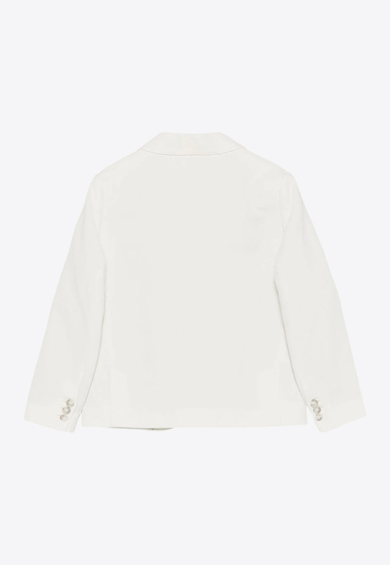Eleventy Kids Girls Single-Breasted Blazer Ivory EW2Q54-G0181_IVORY