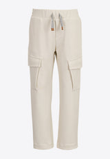 Eleventy Kids Boys Drawstring Cargo Pants Beige EW6P40-J0247_BEIGE