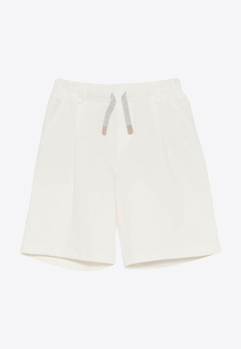 Eleventy Kids Boys Drawstring Shorts Ivory EW6P59-G0181_IVORY