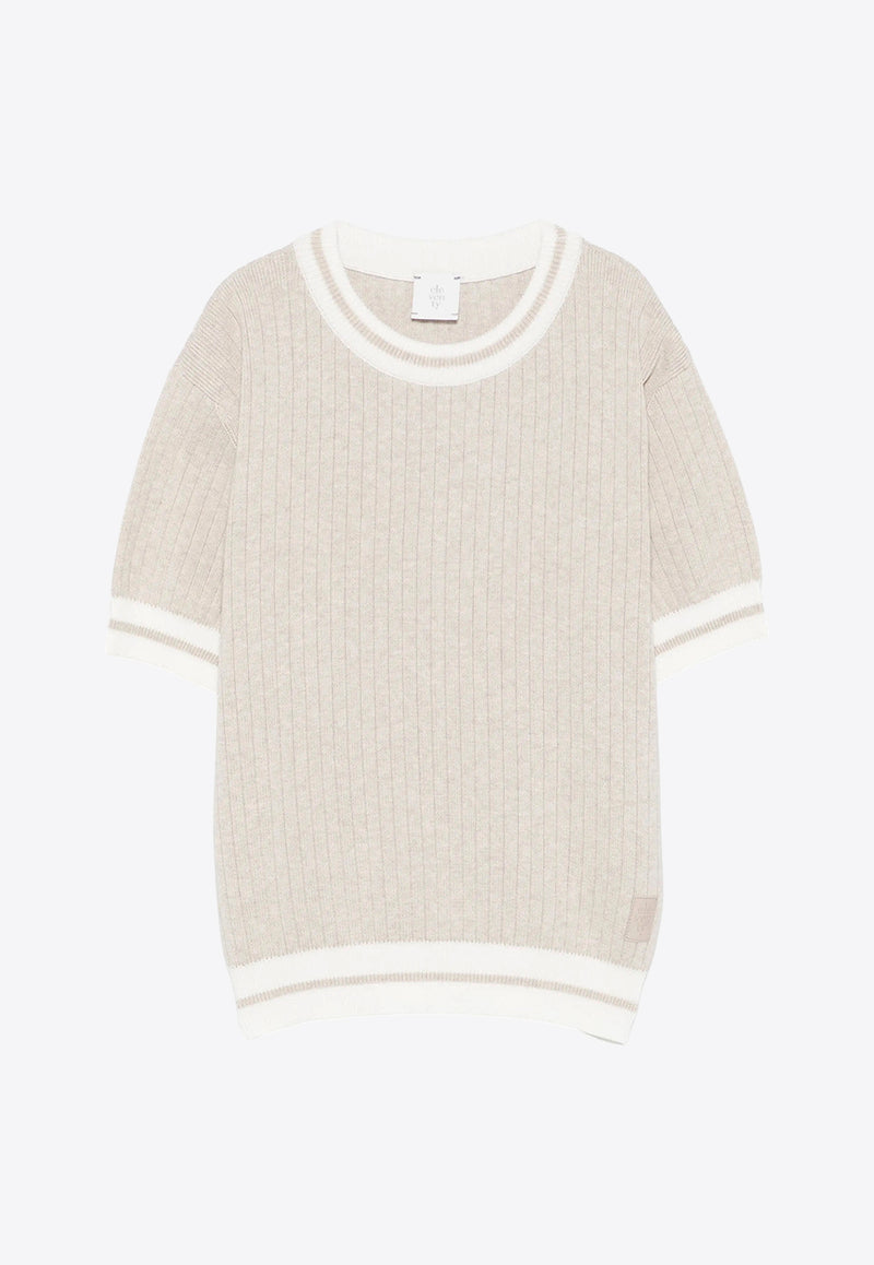 Eleventy Kids Boys Ribbed Knit T-shirt Beige EW9P11-X0094_BEIGE