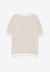 Eleventy Kids Boys Ribbed Knit T-shirt Beige EW9P11-X0094_BEIGE