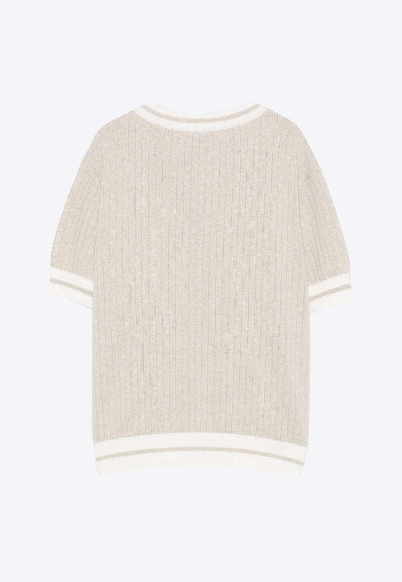 Eleventy Kids Boys Ribbed Knit T-shirt Beige EW9P11-X0094_BEIGE