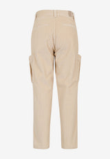 Eleventy Boys Corduroy Cargo Pants Beige EX6P30-V0162_BEIGE