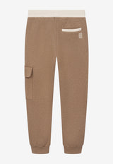 Eleventy Boys Track Pants in Cashmere-Blend Beige EX6Q10-F0215_BEIGE