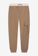 Eleventy Boys Track Pants in Cashmere-Blend Beige EX6Q10-F0215_BEIGE