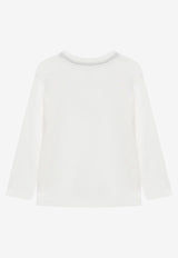 Eleventy Boys Chase Your Dream Print Long-Sleeved T-shirt Ivory EX8P20-Z3119_IVORY