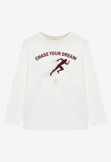 Eleventy Boys Chase Your Dream Print Long-Sleeved T-shirt Ivory EX8P20-Z3119_IVORY