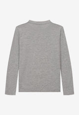 Eleventy Boys Chase Your Dream Print Long-Sleeved T-shirt Gray EX8P20-Z3121_GREY