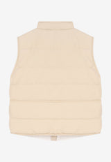 Eleventy Boys Padded Zip-Up Vest Beige EY2P66-N0325_BEIGE
