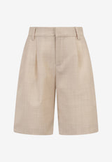 Eleventy Boys Logo Patch Bermuda Shorts Beige EY6P99-I0315_BEIGE