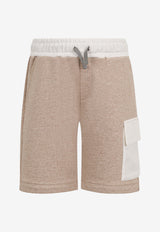 Eleventy Boys Logo Patch Cargo Shorts Beige EY6Q89-Z3716_BEIGE