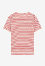 Eleventy Boys Striped T-shirt Red EY8P51-J0549_RED